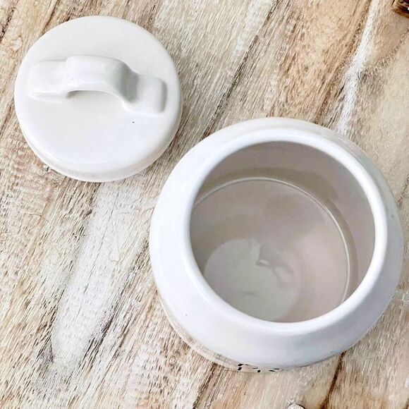 NWT Rae Dunn Gorgeous FARM FRESH White Glossy Ceramic Canister / Cookie Jar - Picture 11 of 12